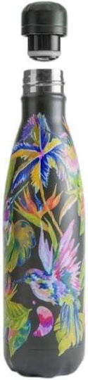 Chilly's Original Series Tropical Μπουκάλι Θερμός Ανοξείδωτο BPA Free 500ml chillys Μαύρο