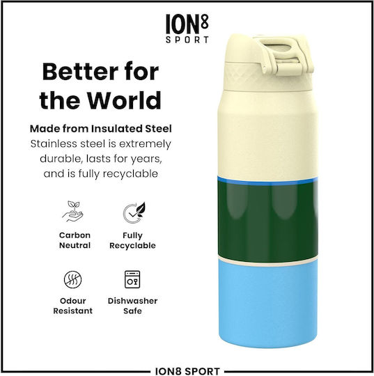 Ion8 Stainless Steel Thermos Bottle BPA Free 750ml Nba Milwaukee Bucks
