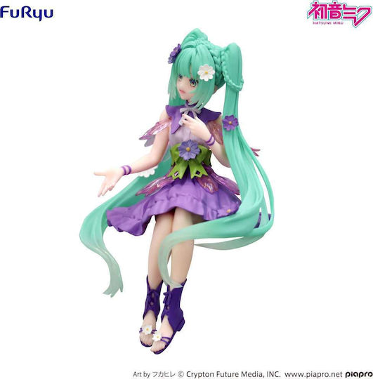 Hatsune Miku Noodle Stopper Pvc Statue Flower Fairy Cosmos Purple Color Ver 14 Cm