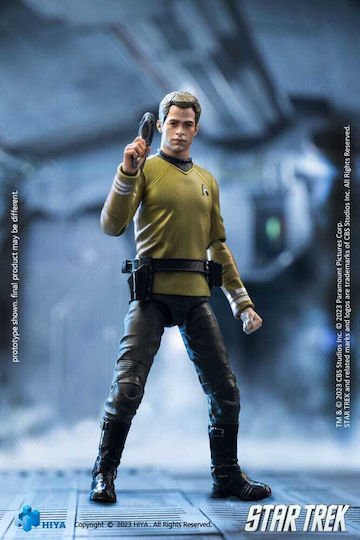 Hiya Toys Star Trek 2009 Kirk Exquisites Mini Action-Figur Höhe 10cm in Maßstab 1:18