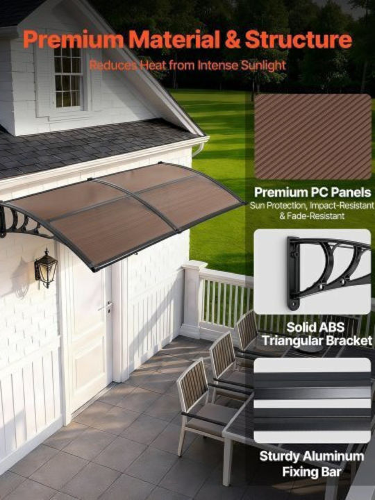 Vevor Polycarbonate Door / Window Canopy Roof P78xW38cm