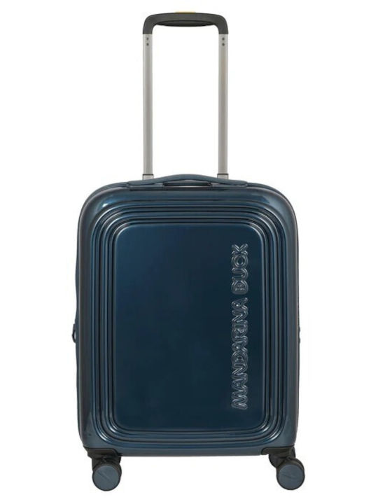 Mandarina Duck Logoduck Cabin Hard Suitcase Blue Metallic with 4 Wheels Height 55cm