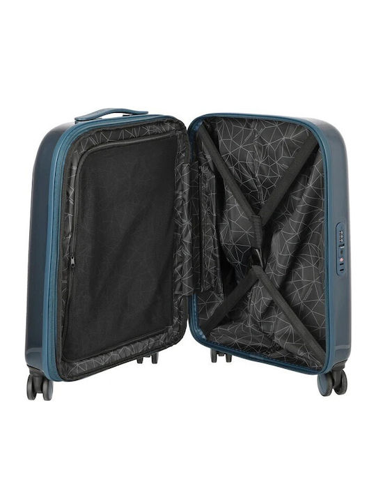 Mandarina Duck Logoduck Cabin Hard Suitcase Blue Metallic with 4 Wheels Height 55cm
