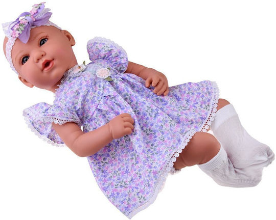 Păpușă Bobas Interactivă 46cm Rochie Lila + Accesorii Za5834