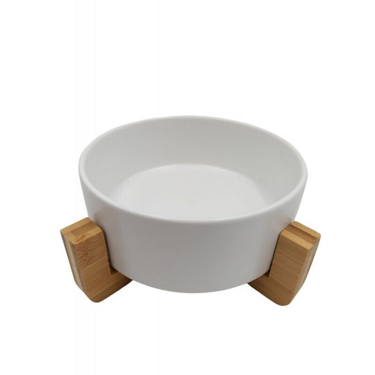 Ceramică Bol Mâncare & Apă pentru Câine & Pisică pe Bază 300ml 13cm în Culoare Portocaliu