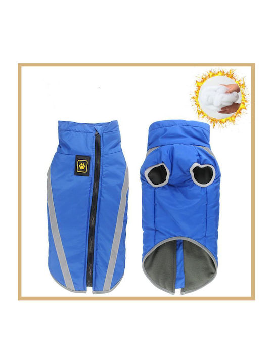 Animal Dog Coat Waterproof Windproof Blue With Back Length 72 cm