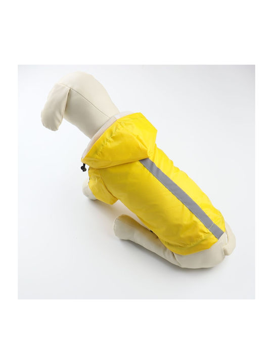 Animal Dog Coat Waterproof Hooded Yellow With Back Length 41 cm