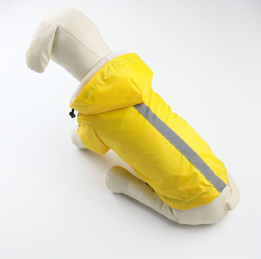 Animal Dog Coat Waterproof Hooded Yellow With Back Length 32 cm