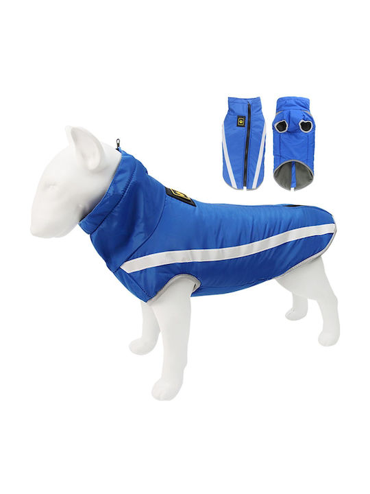 Animal Dog Coat Waterproof Windproof Blue With Back Length 72 cm