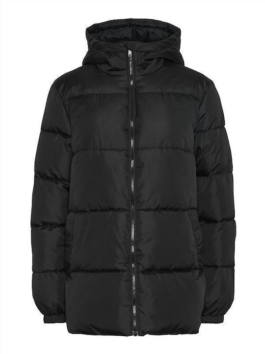 Women's Puffer Jacket for Winter Black