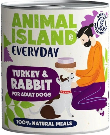 Animal Island Влажна Храна за Кучета в Може да с Заек и Турция без Зърнени и Глутен 800гр
