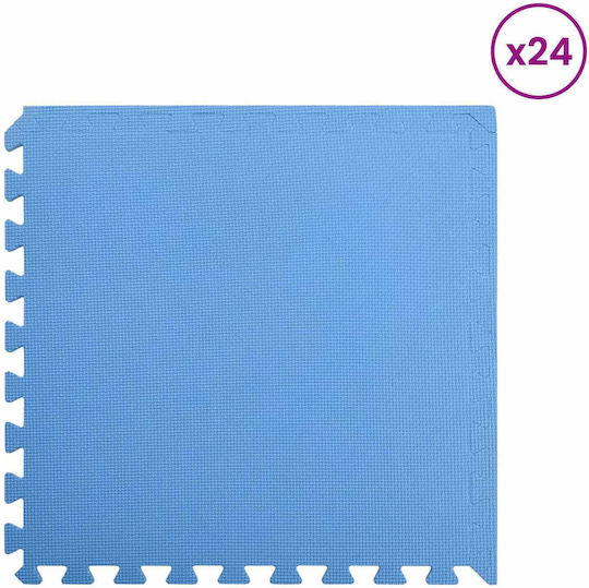 vidaXL Gymnastikmatten Puzzle Gymnastikmatten Blau 60x60x1cm 24Stücke