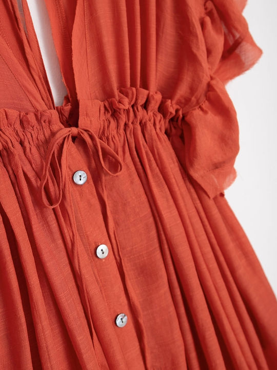 Rock Club Women's Maxi Beach Dress Orange