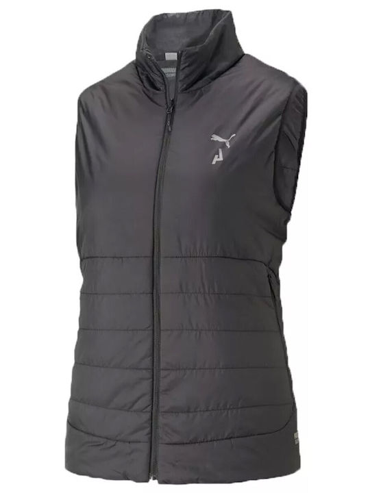 Дамско Безръкаво Puffer Якето Двулицево За Зима Черно