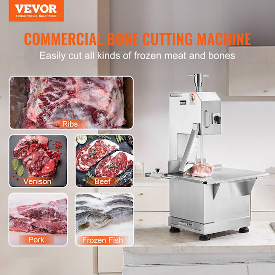 Vevor 2200w Professional Electric Meat Bandsaw Stainless Steel Bone Cutting Machine Tsjgj2200w418lawmv2
