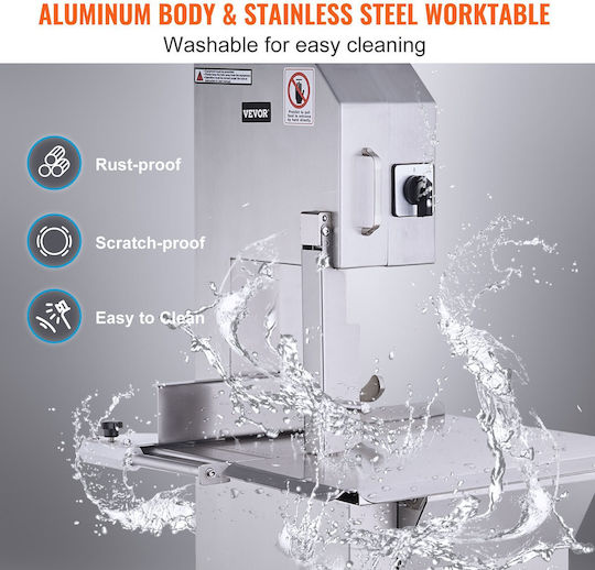 Vevor 2200w Professional Electric Meat Bandsaw Stainless Steel Bone Cutting Machine Tsjgj2200w418lawmv2