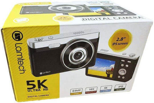 Lamtech LAM981043 128GB Action Camera 5K με Οθόνη 2.8" Μαύρη