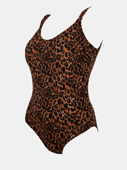 Costum De Baie Întreg Cu Spate Deschis Animal Print Leo