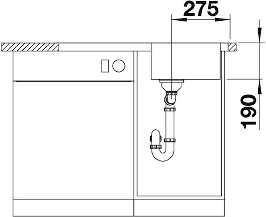 Blanco Ένθετος Νεροχύτης Inox Brushed Μ86xΠ50cm Ασημί