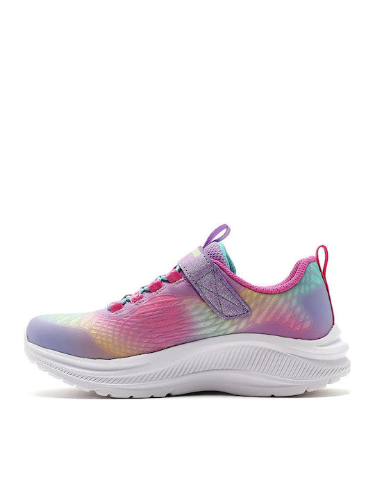 Regenbogen Kinder Sneaker Anatomisch mit Bügel- und Schleifenverschluss Mehrfarbige mit Lichtern