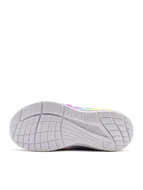 Regenbogen Kinder Sneaker Anatomisch mit Bügel- und Schleifenverschluss Mehrfarbige mit Lichtern