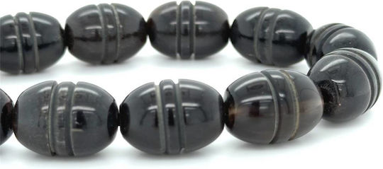 Worry Beads Horn Black Graven with Tassel 21 Beads
