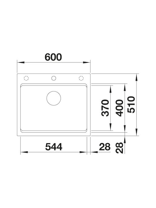 Blanco Ένθετος Νεροχύτης Inox Μ60xΠ51cm Μαύρος