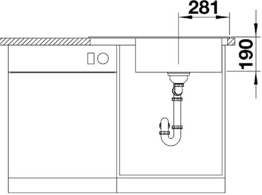 Blanco Xl 6 S Compact Ένθετος Νεροχύτης Δεξιός από Συνθετικό Γρανίτη Μ78xΠ51cm Black