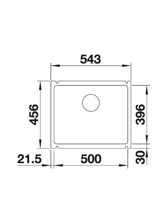 Blanco Drop-In Spüle aus Verbundgranulat mit Wasserhahn B54.3xT45.6cm