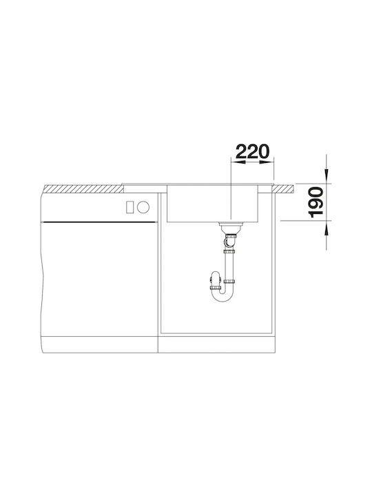 Blanco Drop-In Spüle Inox mit Wasserhahn B78xT50cm Gray