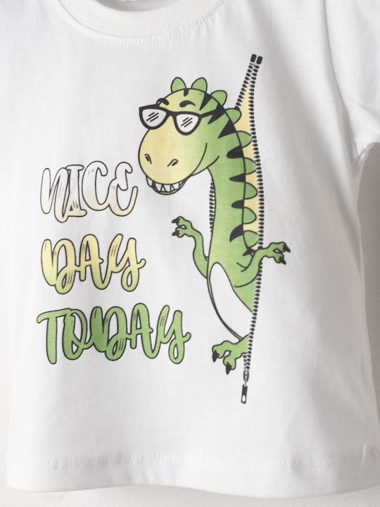 Nek Kids Wear Παιδικό Σετ με Σορτς Λευκό 2τμχ