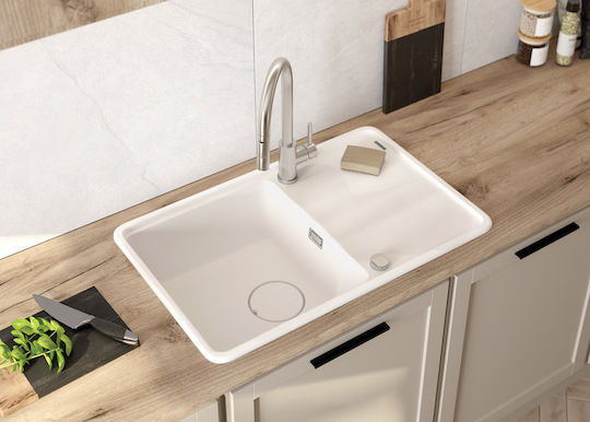 Deante Drop-In Aus Flüssigem Granit M78xP50cm Weiß