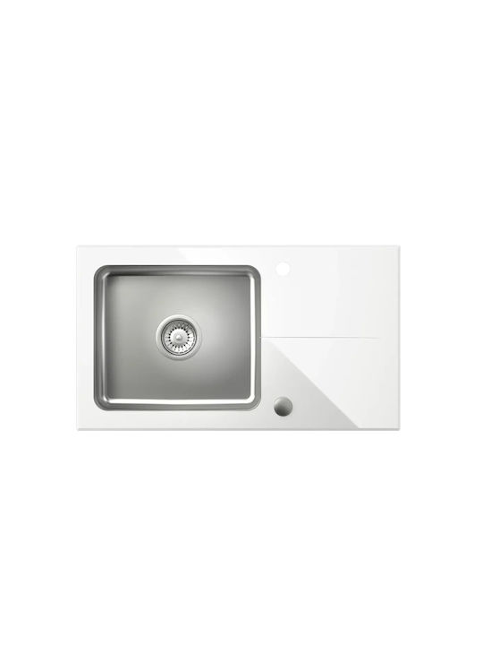 Steiner Drop-In Spüle Ecke Rechts Inox B35xT35cm Gray
