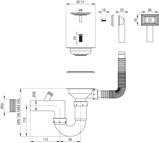 Deante Drop-In Sink Inox W79xD50cm Black