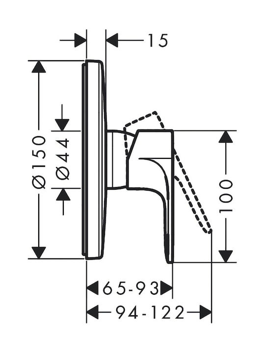 Hansgrohe Комбайнер Вградена Батерия за Душ Черен