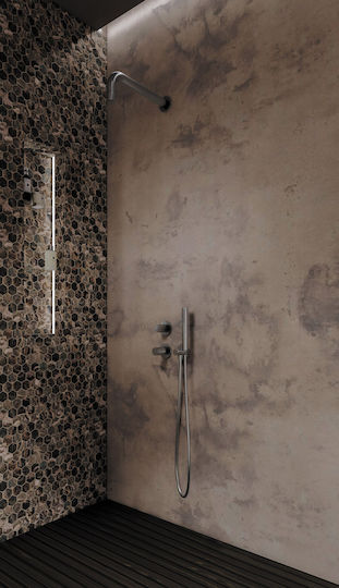 Deante Built-In Mixer Phone & Shower Head Set for Gray Shower