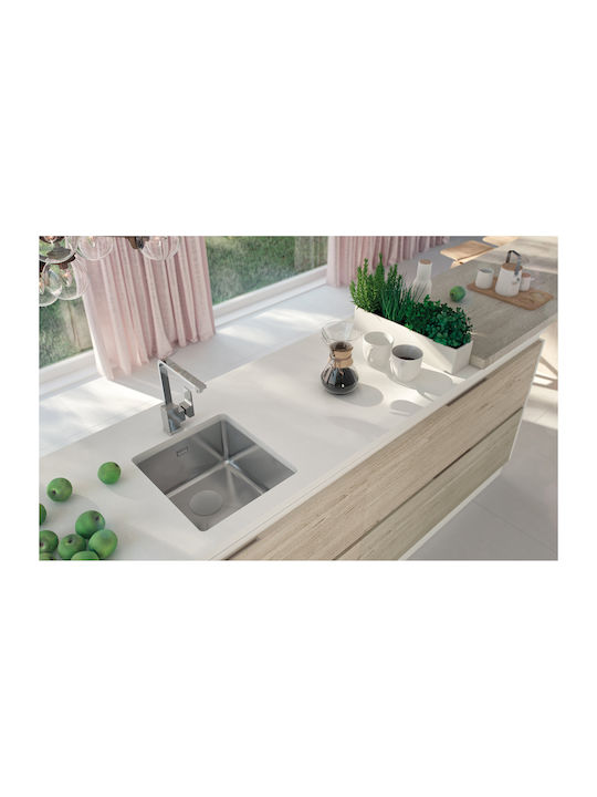 Deante Drop-In Sink Inox with Faucet W44xD44cm Silver