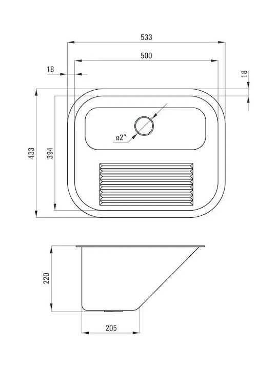 Deante Undermount Sink Inox W45xD55cm Gray