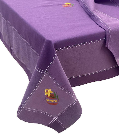 Linea Home Față De Masă De Paște Din Țesătură Mov 140x140cm