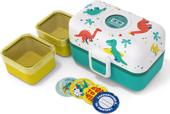 Monbento Tresor Plastik Kinder Lebensmittelbehälter Dinosaurier Blau