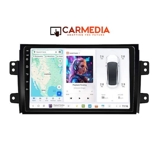 Carmedia Car Audio System for Fiat Sedici Suzuki SX4 2005-2013 (Bluetooth/USB/WiFi/GPS/Apple-Carplay/Android-Auto) with Touch Screen 9"