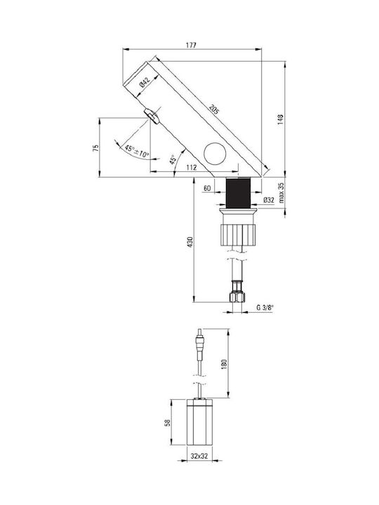 Deante Mixing Sink Faucet with Photocell Sensor Gray