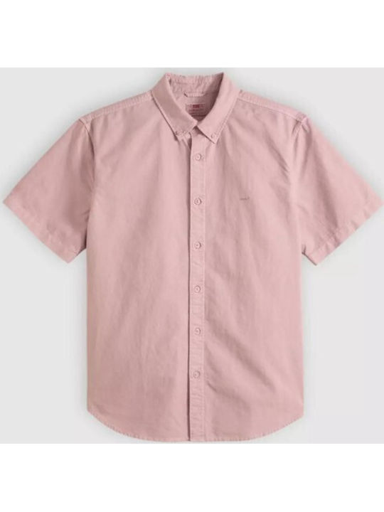 Kurzärmeliges Herrenhemd in Breite Linie Rosa