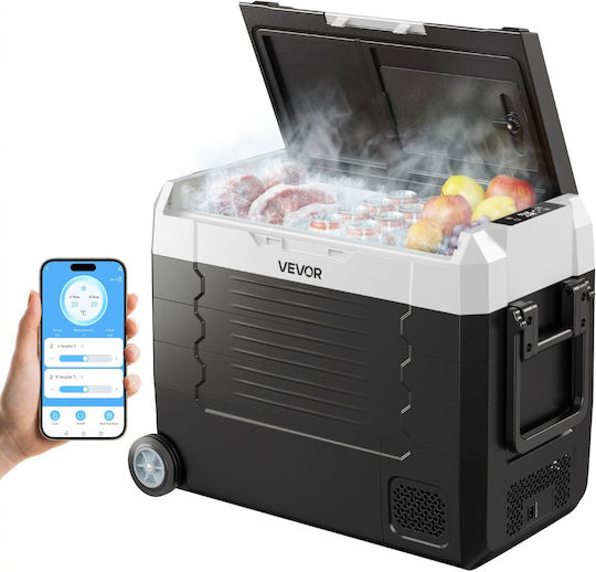 Vevor Преносим Хладилник 45л Капацитет 100-240V / 12V / 24V Черен