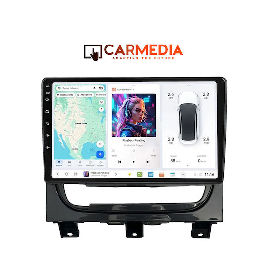 Carmedia Auto-Audiosystem für Fiat Straße 2012-2020 (Bluetooth/USB/WiFi/GPS/Apple-Carplay/Android-Auto) mit Touchscreen 9"