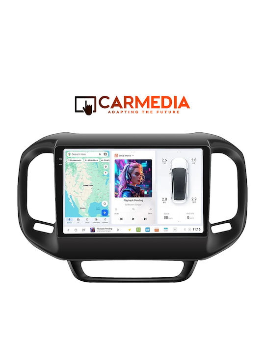 Carmedia Auto-Audiosystem für Fiat Toro 2017-2021 (Bluetooth/USB/AUX/WiFi/GPS/Apple-Carplay/Android-Auto) mit Touchscreen 9.5"