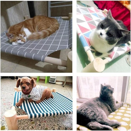 Wooden Elevated Cat Bed Hammock Gray 53 X 45 X 13/11cm