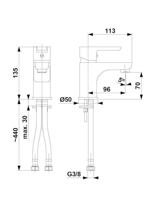 KFA Mixing Sink Faucet Gray