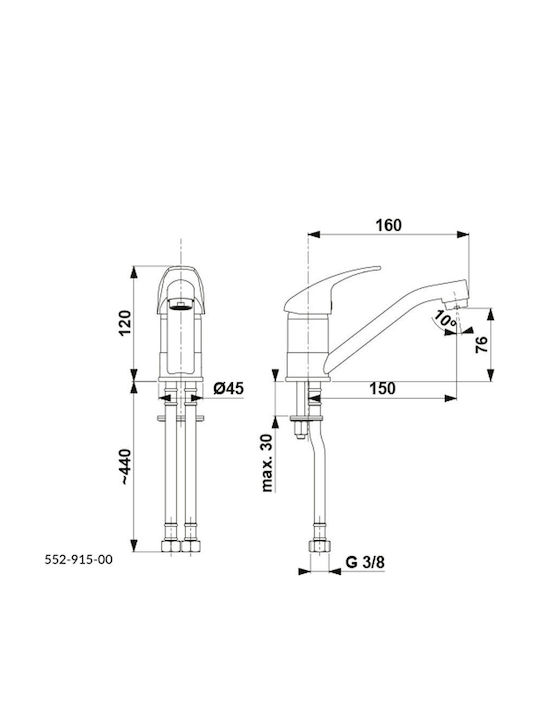 KFA Mischung Waschtischarmatur Chrome