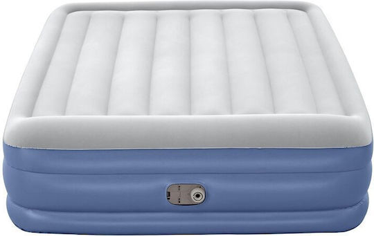 Bestway Inflatable Double Sleeping Mattress with Integrated Pump 203x152x46cm Blue